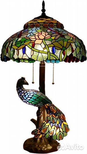 Настольная лампа в стиле Тиффани Павлин 78 см