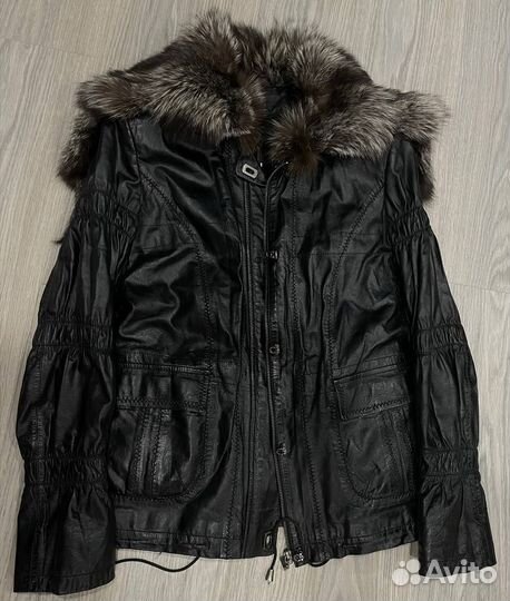 Куртка кожаная женская с мехом