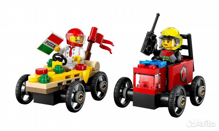 Lego City Pizza vs. Fire Truck 60458