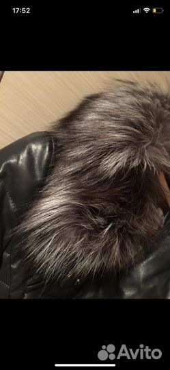 Пуховик из эко кожи
