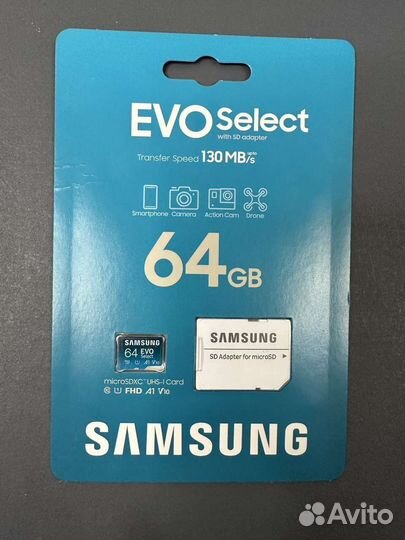 Карта памяти microSD Samsung 64gb EVO Plus, Новые