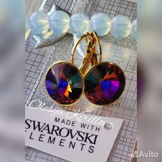 Серьги с кристалами swarovski