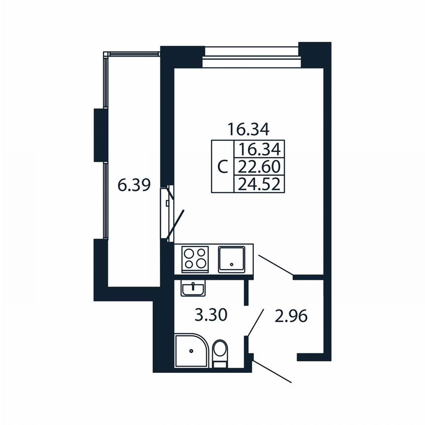 Квартира-студия, 29 м², 9/12 эт.