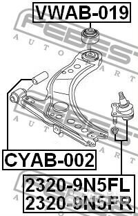 23209N5FR Опора шаровая передняя нижняя правая