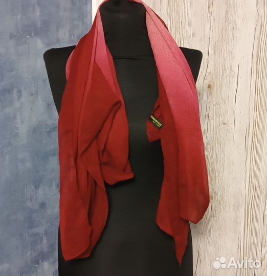 Шёлковые шарф платок цвет бургунди