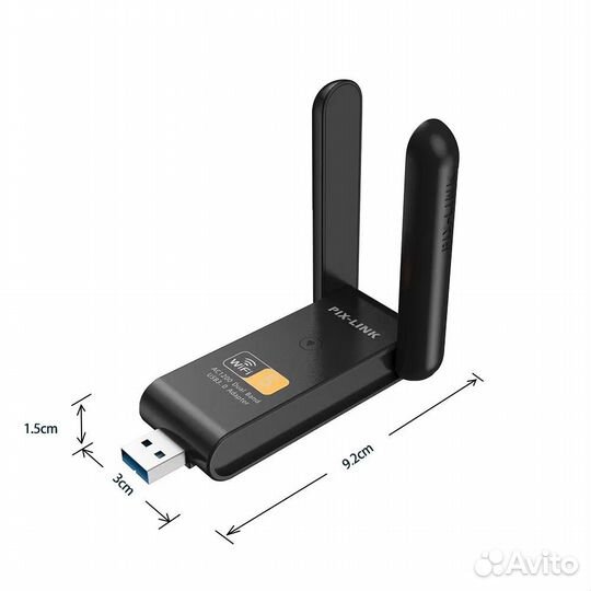 Wi-Fi адаптер PIX-link AC1200M 2,4+5 ггц
