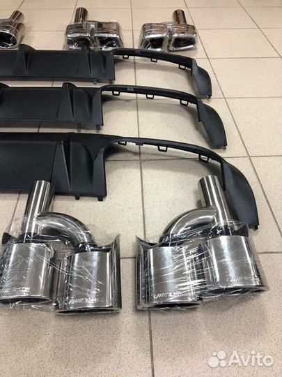 Диффузор с насадками Mercedes C class w204 AMG 63