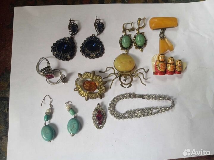 Серьги и брошь
