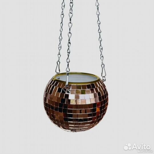 Кашпо из диско шара / кашпо из зеркальной мозаики