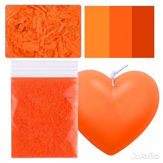 1 кг. Краситель для воска оранжевый (хлопья)