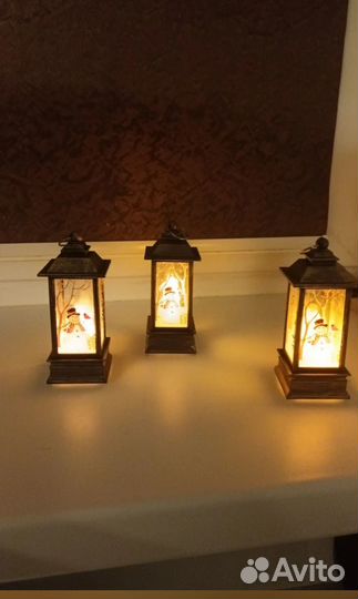 Новогодняя игрушка фонарь светящийся