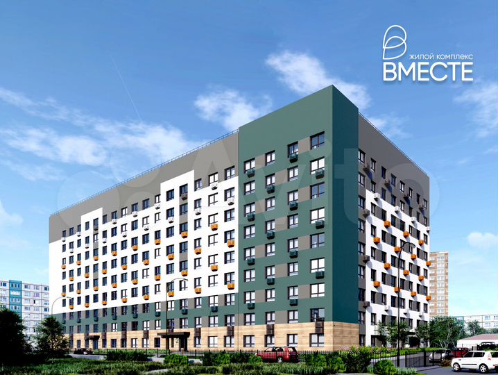 2-к. квартира, 54,3 м², 6/9 эт.