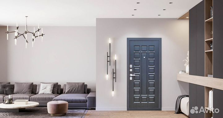 Дверь с зеркалом Спартак стальная