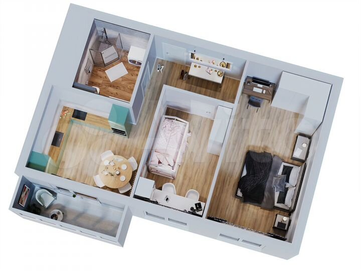 2-к. квартира, 52,9 м², 7/13 эт.