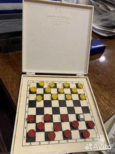 Шашки магнитные в футляре СССР и классика оргалит