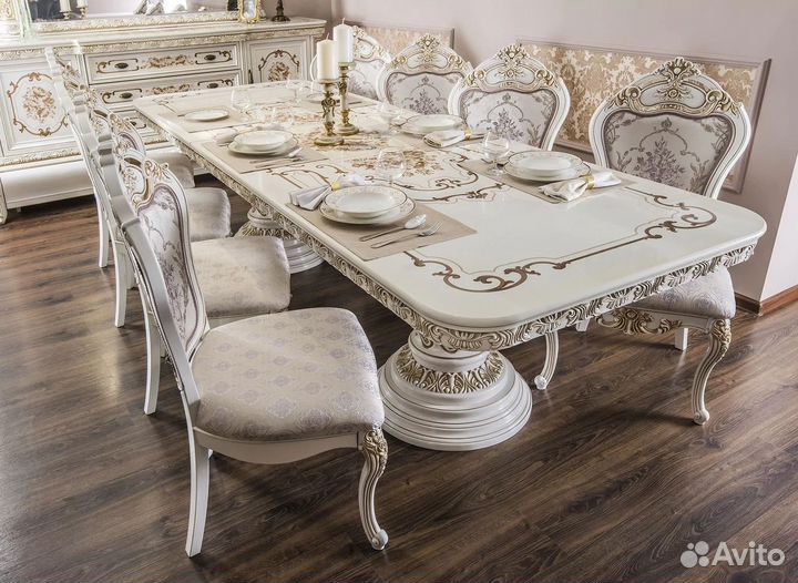 Комплект Алсу белый глянец в классическом стиле