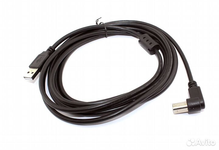 Кабель USB 2.0 на USB-B угол влево 5 м