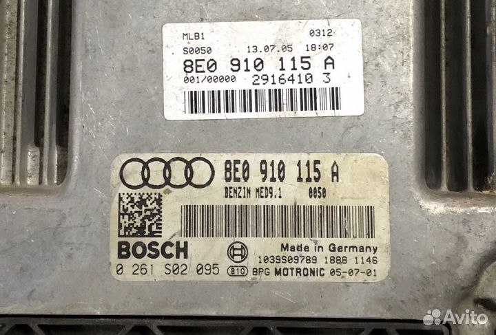 Эбу двигателя Audi A4 2.0 BGB 8E0910115A
