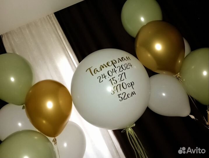 Воздушные шарики, гелиевые шары на выписку