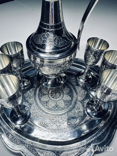 Серебряный набор 8 предметов 875 проба Кубачи