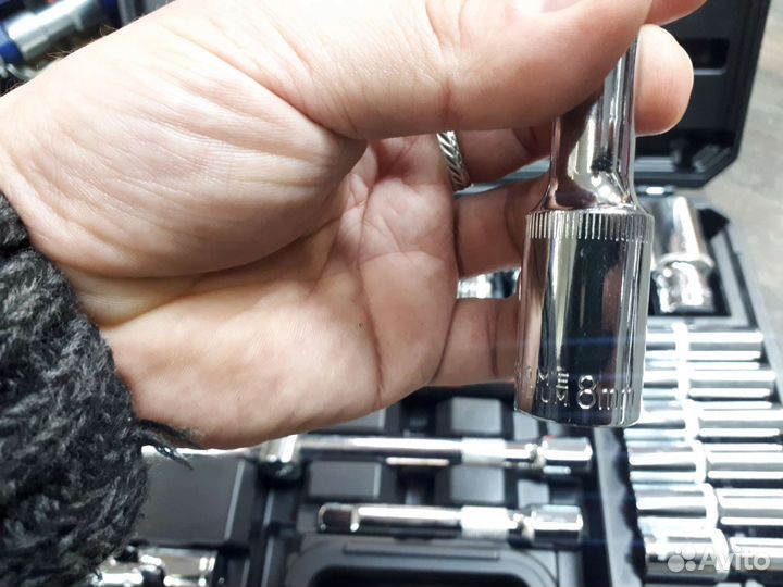 Набор головок удлиненных с трещоткой 1/2 KQ