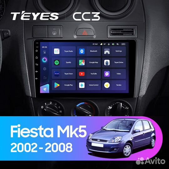 Шгу Teyes CC3L 9» для Ford Fiesta 2002-2008