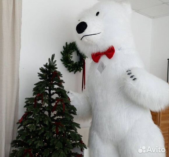 Ростовая кукла Белый мишка Надувной костюм анимато