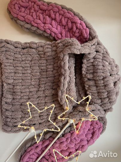 Шапка балаклава из мягкой пряжи снуд