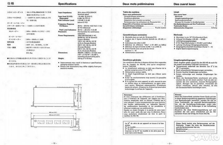 Tascam MU-40 VU meter