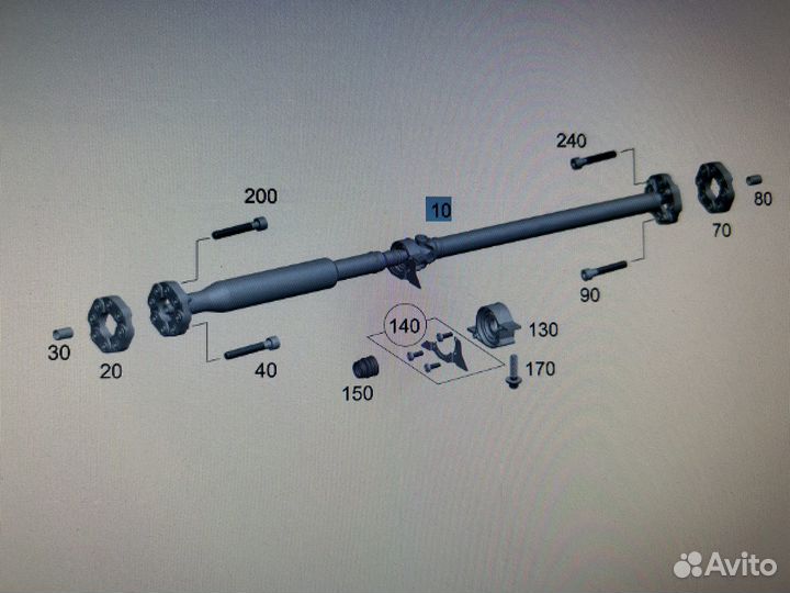 Карданный вал задний Mercedes S223