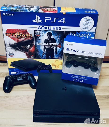 Приставка Playstation 4 Slim (500гб, 10 игр)