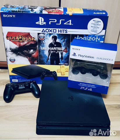Приставка Playstation 4 Slim (500гб, 10 игр)