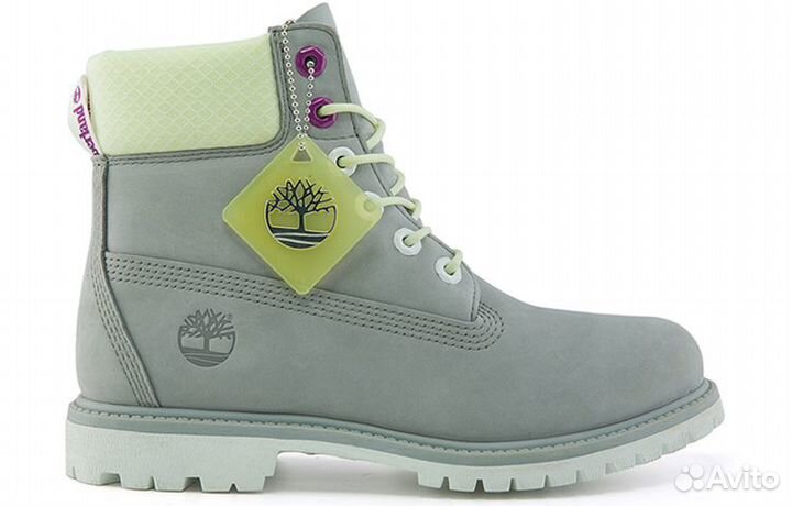 Timberland Premium 6 Inch Waterproof Wide Fit Boot 'Grey Nubuck' Women's (38)