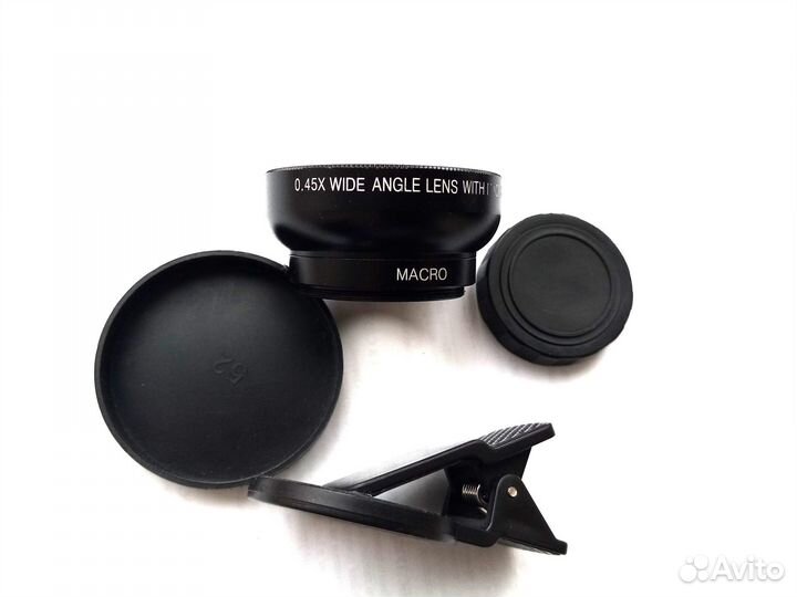 Широкоугольна и макро линза на телефон, 2 в 1