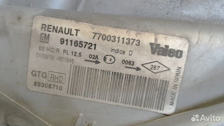 Фара (передняя) Renault Trafic, 2006