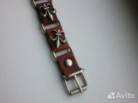 Браслет кожаный со вставками