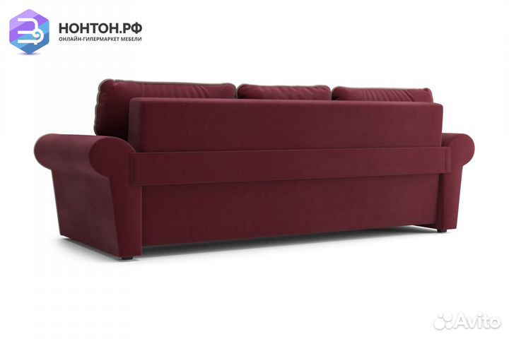Диван еврокнижка Прованс 3-х местный бордовый