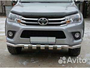 Защита переднего бампера тойота hilux