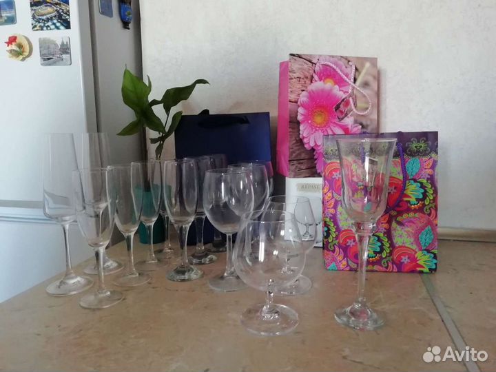 Бокалы, фужеры, стаканы, хрусталь