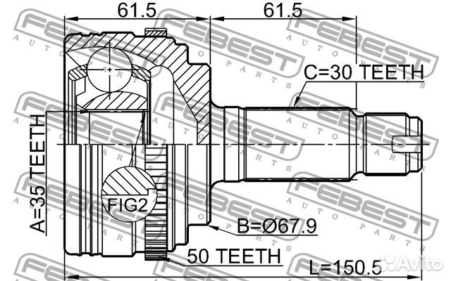 Шрус наружный 35X66X30