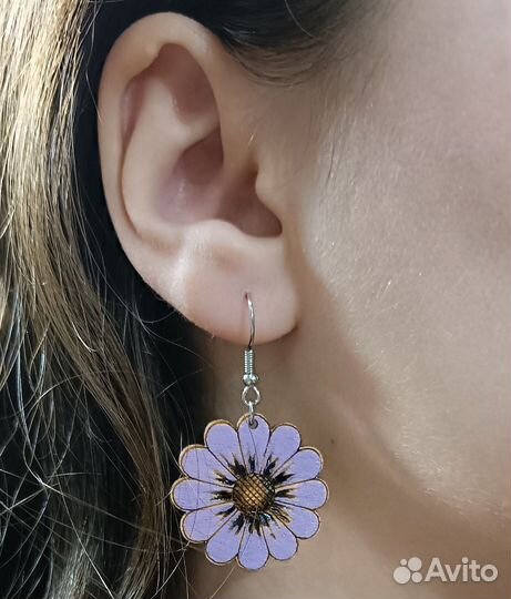 Серьги деревянные ручной работы