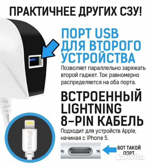 Зарядное устройство на iPhone, iPad, iPod
