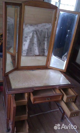 Старинный трюмо трельяж, дуб. Антиквариат