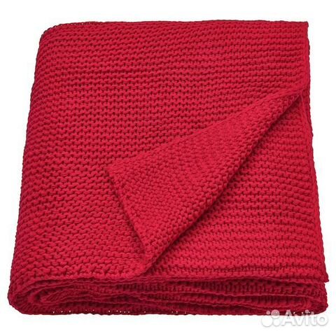 Плед, красный, 130х170 IKEA Икеа новый