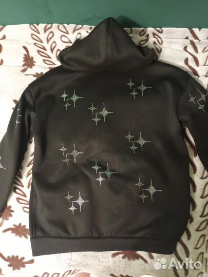 Толстовка на молнии со стразами M