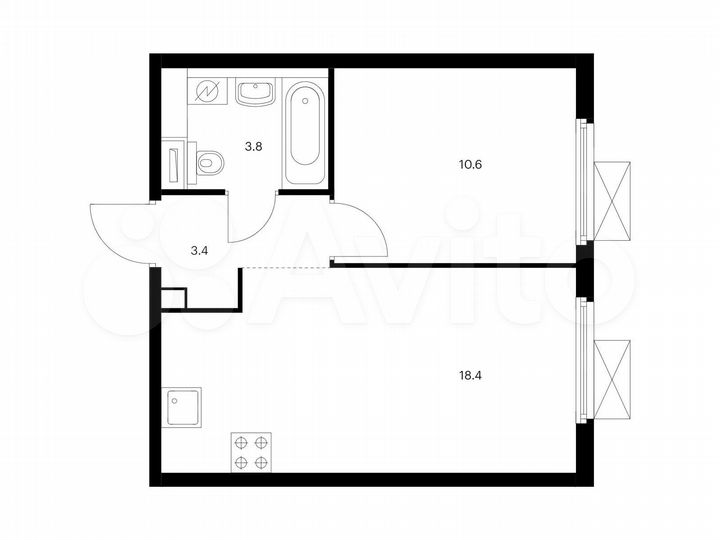 1-к. квартира, 36,2 м², 27/33 эт.