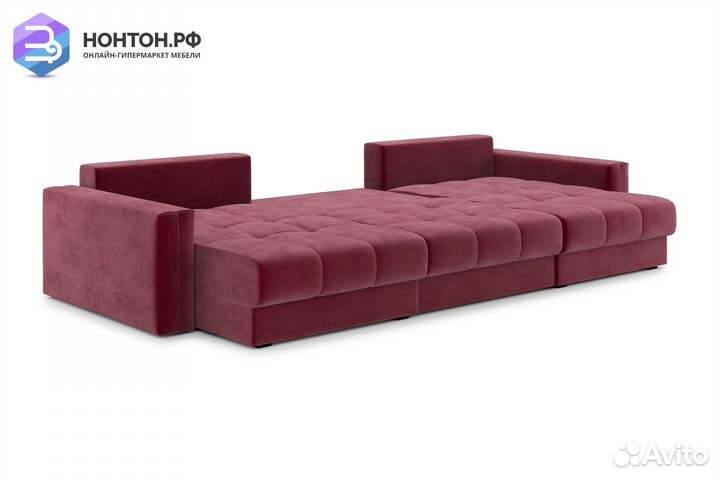 Диван п-образный тик-так Монарх М1О2 бордовый