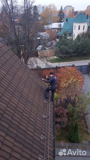 Монтаж Обогрев кровли водостоков система антилед