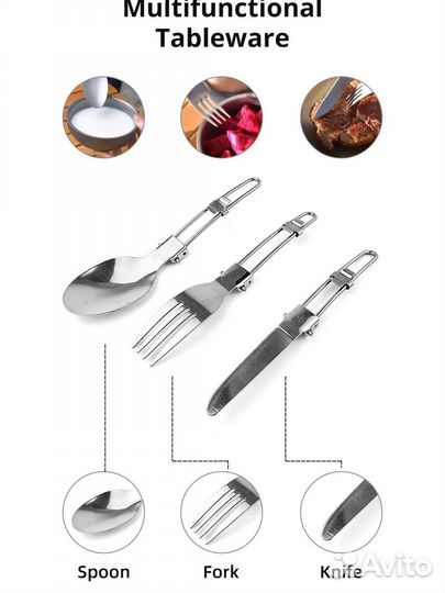Кемпинговый набор столовых приборов