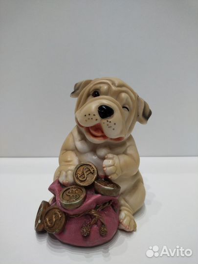 Фигурка - копилка собаки. Керамика